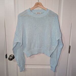 NWTS Madewell Loose Knit Cotton Blend Sweater XSmall Baby Blue